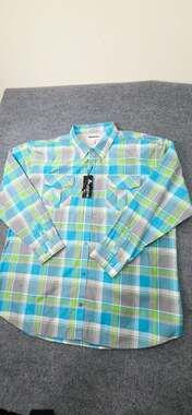 Ablanche New York Men's Long Sleeve Plaid Button-Down Shirt